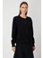 Kadın Taş Detaylı Sıfır Yaka Triko Hırka 60344 Siyah 1