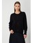 Kadın Taş Detaylı Sıfır Yaka Triko Hırka 60344 Siyah 2
