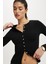 Siyah Slim Fit Düğmeli Kadın Hırka MG2580 4