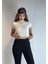 Kadın Balıkçı Yaka Kısa Kollu Triko Bluz 4