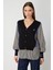 Kadın Mix Kumaş Gömlekli Bluz 66374 Siyah 1