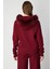 Kadın Yakası Kürklü Fermuarlı Triko Hırka 63918 Bordo 4