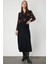 Kadın Pileli Midi Triko Etek 65210 Siyah 1