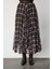 Kadın Ekoseli Pileli Maxi Boy Etek 60214 Kahverengi 3