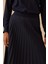Kadın Esnek Bel Pliseli Basic Etek 1019 Lacivert 2