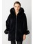 Kürk Detaylı Uzun Peluş Mont 6031-26K 1