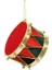 Yılbaşı Ağaç Süsü Kadife Davul Figürlü Dekoratif Asılabilir Süs kırmızı Yeşil 13 cm 2