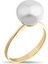 14 Ayar Altın Tek Doğal Inci Yüzük 4