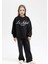 Kız Çocuk Oversize Geniş Kalıp Bisiklet Yaka Baskılı Sweatshirt 7