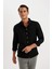 Slim Fit Dar Kesim Polo Yaka Dokulu Uzun Kollu Gömlek 15