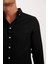 Slim Fit Dar Kesim Polo Yaka Dokulu Uzun Kollu Gömlek 17