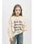 Kız Çocuk Relax Fit Bisiklet Yaka Baskılı Sweatshirt 6