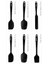 Valletta Drongo Dayanıklı Yanmaz Yapışmaz Silikon Spatula Seti 6 Parça Siyah Noktalı 1