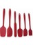 Silikon Mutfak Yardımcısı, 6 Adet Silikon Spatula, Çorba Kaşığı, Fırın Fırçası, Spatula, Dayanıklı ve Yapışmaz, Paslanmaz Çelik ve Dikişsiz Tek Parça Tasarım Siyah-Gri-Kırmızı (Kırmızı) 2