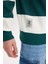 Boxy Fit Polo Yaka Çizgili Sweatshirt D1784AX24WN 6