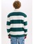 Boxy Fit Polo Yaka Çizgili Sweatshirt D1784AX24WN 7