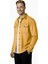 Erkek Hardal Sarısı Kırışmayan Süet Kumaş ÇıtÇıtlı Cepli Slim Fit Mevsimlik Gömlek 2302329 2