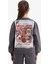 Kız Çocuk Disney Mickey Mouse &Friends Oversize Geniş Kalıp Kapüşonlu Sırt Baskılı Sweatshirt D4378A824WN 8