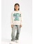 Kız Çocuk Relax Fit Bisiklet Yaka Baskılı Sweatshirt D7057A824WN 13