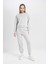 Regular Fit 2'li Takım Sweatshirt Beli Lastikli Jogger Eşofman Altı D8022AXNS 10