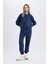 Regular Fit 2'li Takım Sweatshirt Beli Lastikli Jogger Eşofman Altı 11
