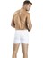 Erkek Tekli Beyaz Havlu Kemer Düğme Detaylı Penye Boxer 2