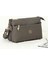Gri Kadın Minimal El ve Omuz Çantası – Gold Detaylı, 3 Bölmeli 2
