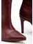 ZER-İN-2004 Premium Sivri Burun Ince Topuklu Bordo Çizme 5