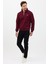 Regular Fit Dik Yaka Pamuklu Unisex Yarım Fermuarlı Nakışlı Sweatshirt Bordo - 2xl 5
