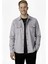 Erkek Gri Kırışmayan Süet Kumaş Çıtçıtlı Cepli Slim Fit Mevsimlik Gömlek 2302329 1