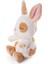 48707 Soft Toy Sleeping Pets Bunny Caramel Dotted In Peach Basket 12CM 5