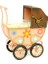 Dekoratif Metal Bebek Arabası Biblo Vintage Hediyelik 3