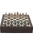 Orta Boy Metal Roma Satranç Takımı Antik ve Ceviz Desenli Sandıklı Mdf Tahtası (36X36X6 Cm.) 1