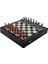 Orta Boy Metal Truva-Sparta Satranç Takımı Antik ve Mermer Desenli Sandıklı Mdf Tahtası (36X36X6 Cm.) 3