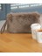 Kürk Görünümlü Zincirli/bileklikli Taupe Clutch 1