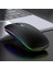 Şarjlı Kablosuz Sessiz Mouse Rgb LED Işıklı Ultra Slim USB 2.4ghz Siyah Ledli 800/1200/1600DPI 2