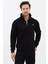 Regular Fit Dik Yaka Pamuklu Unisex Yarım Fermuarlı Nakışlı Sweatshirt Siyah - 2xl 3