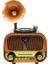 SP-428 Usb-Sd-Fm-Bluetooth Destekli Şarjlı Nostaljik Retro Radyo - Kahverengi 1