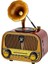 SP-428 Usb-Sd-Fm-Bluetooth Destekli Şarjlı Nostaljik Retro Radyo - Kahverengi 2