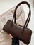 Kahverengi Kadın Baget Model El ve Omuz Çantası – Çift Fermuarlı, Uzun Saplı 2