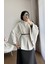 Kadın Yeni Sezon Oversize Kemerli Kaşe Panço M25131 - Bej 1