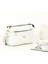 Beyaz Kadın Minimal El ve Omuz Çantası – Gold Detaylı, 3 Bölmeli 1