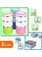 Yemek Termosu 3lü Tutacaklı Vakumlu + 2 Katlı Kapaklı Saklama Kabı Sefer Tası - 2li Set U8A7E9 1