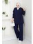 Kadın Yandan Bağlamalı Triko Takım Tesettür - Lacivert 3