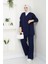 Kadın Yandan Bağlamalı Triko Takım Tesettür - Lacivert 4