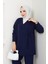 Kadın Yandan Bağlamalı Triko Takım Tesettür - Lacivert 6
