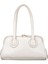 Beyaz Kadın Baget Model El ve Omuz Çantası – Çift Fermuarlı, Uzun Saplı 1