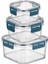 3'lü Pratik Silikon Contalı Sızdırmaz Kapaklı Sağlam Istiflenebilir Saklama Kapları 1