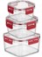 3'lü Pratik Silikon Contalı Sızdırmaz Kapaklı Sağlam Istiflenebilir Saklama Kapları 2