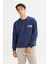 Pamuklu Relaxed Fit Bisiklet Yaka Içi Polarlı Logo Detaylı Sweatshirt 1